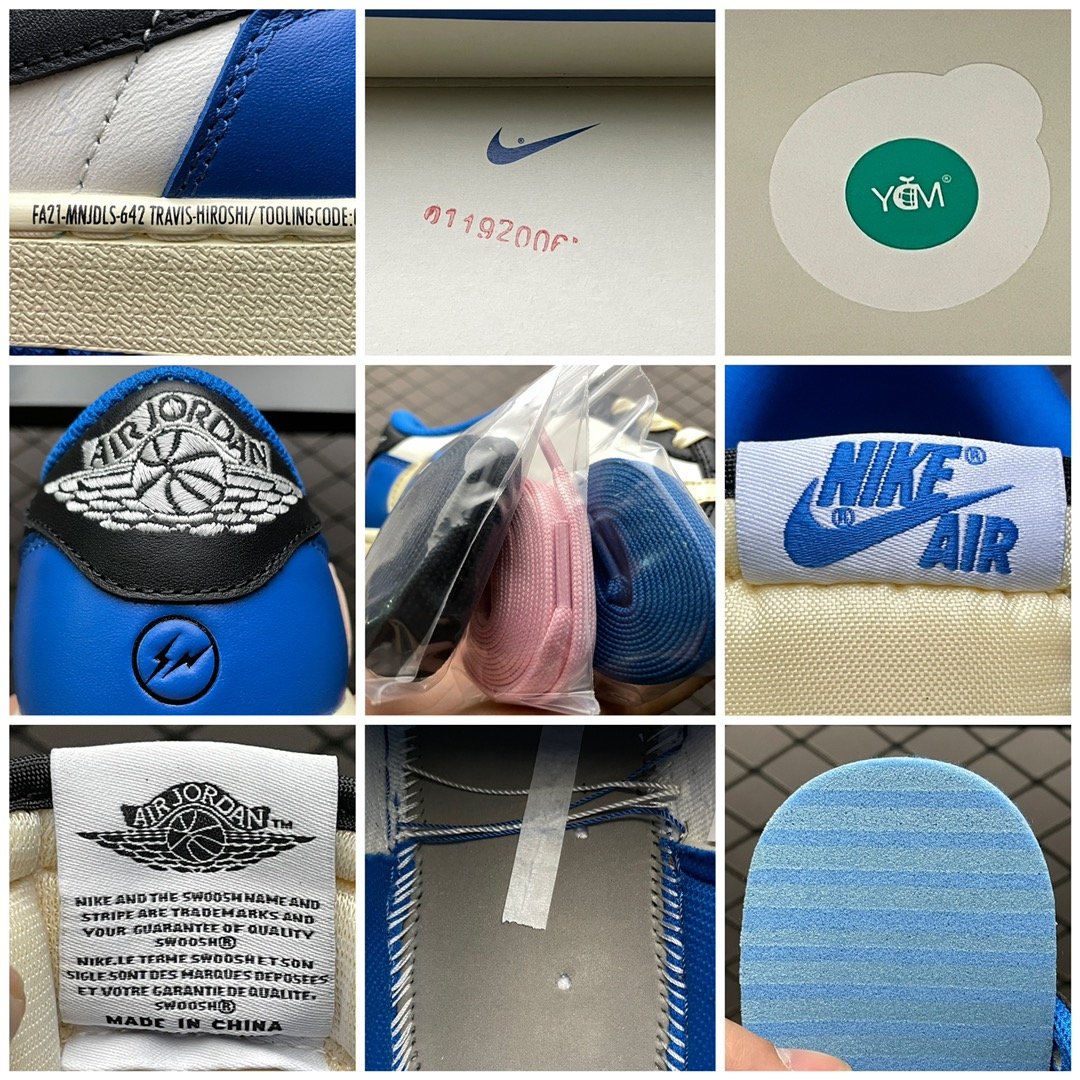 Replica Air Jordan Shoe Fragment x Travis Scott x Air Jordan 1Military BlueAJ1 DM78