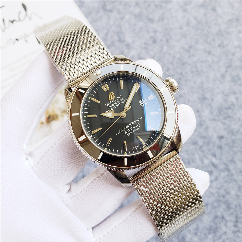 Replica BREITLING 904l Stainless Steel Automatic Machine Watch 46MM