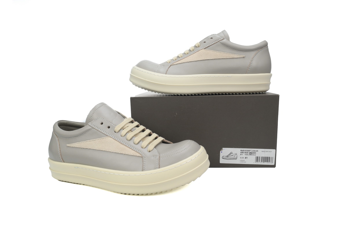 Replica Rick Owens Shoe Rick Owens Lido Vintage Leather Sneakers