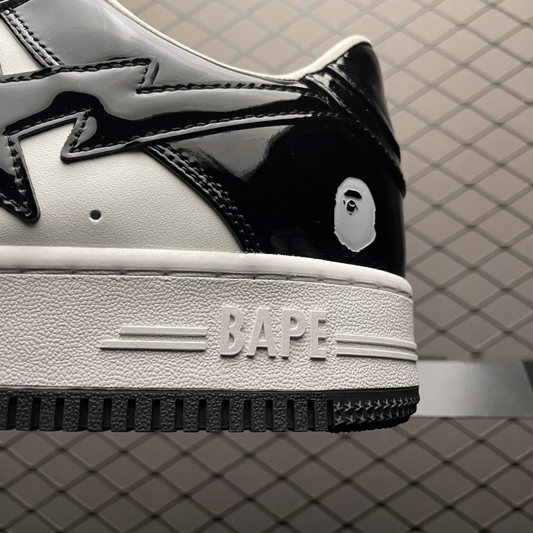 Replica Bape Shoe Bape Sta To Low Black White Size 40-4547IFOU3