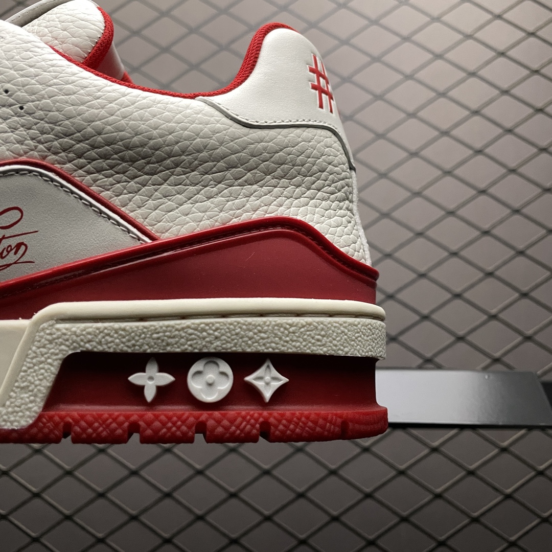 Replica Louis Vuitton Shoe Louis Vuitton LV Trainer Size 38-45 WhiteRed