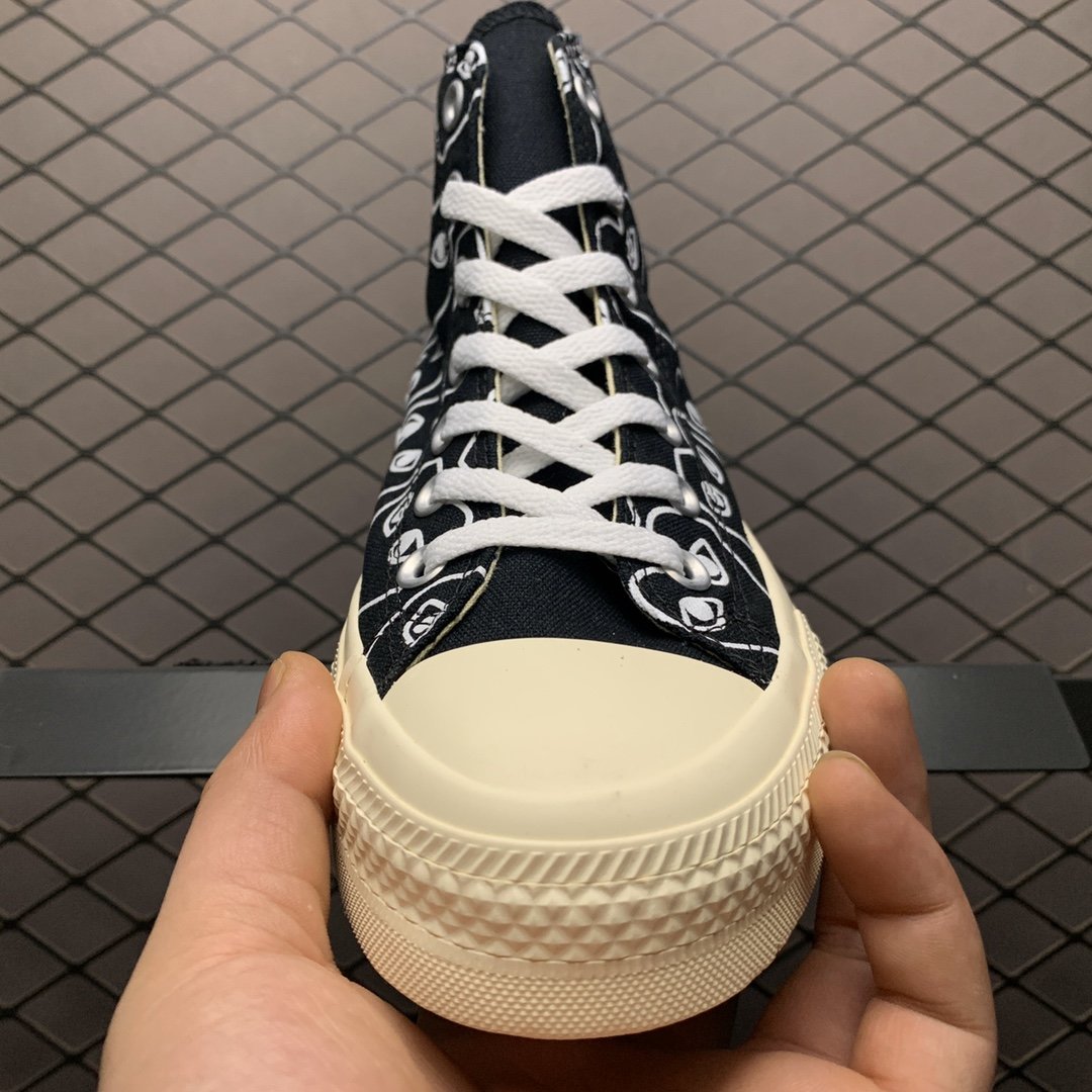 Replica Converse Shoe CDG x Converse CDG PLAY HIGH BLACK 35-44