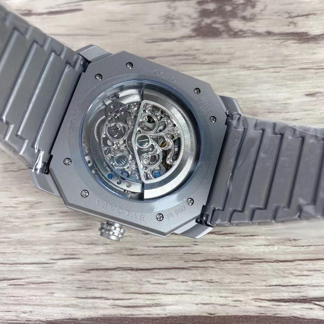 Replica BVLGARI 904l Stainless Steel Automatic Machine Watch 42MM