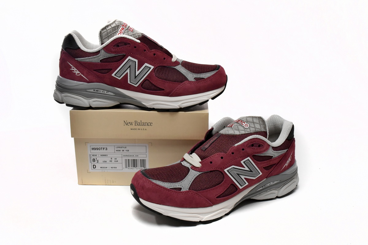 Replica New Balance Shoe M990TF3 Teddy Santis x New Balance 990v3 Scarlet Marblehead