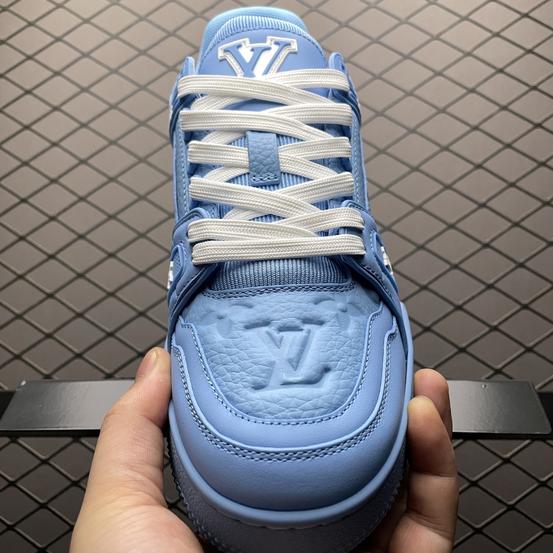 Replica Louis Vuitton Shoe Louis Vuitton LV Trainer Size 35-45 Blue