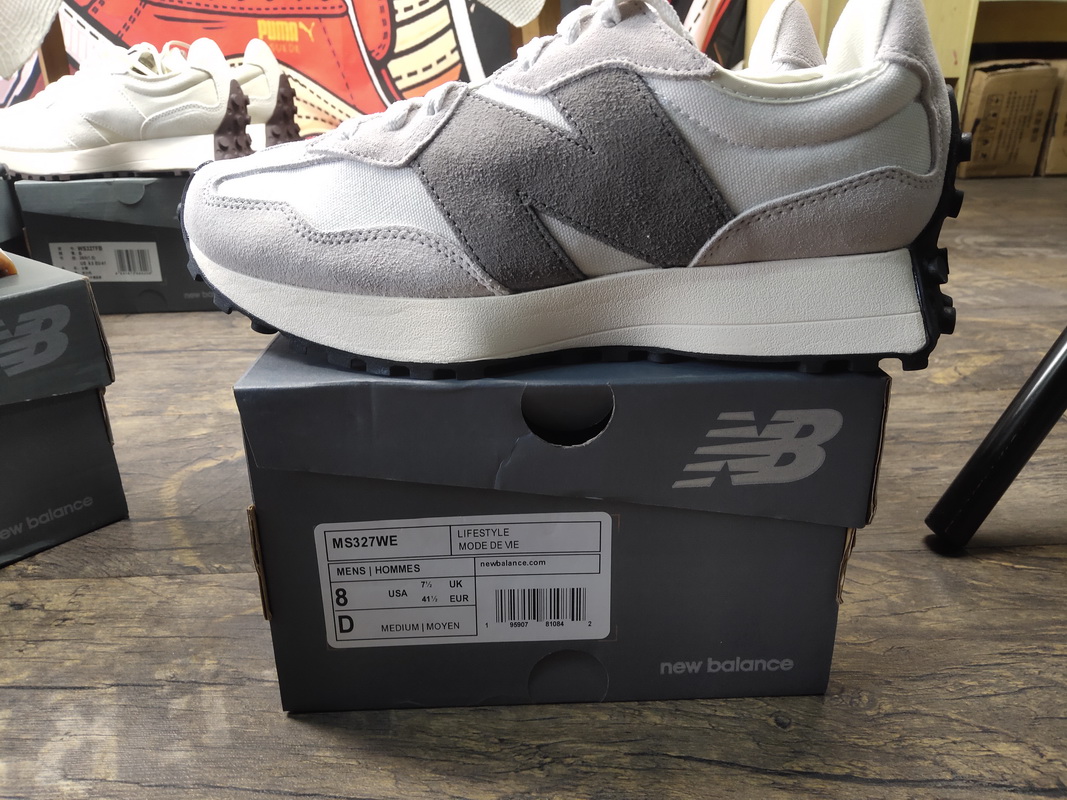 Replica New Balance Shoe MS327WE New Balance 327 Grey, White and Black