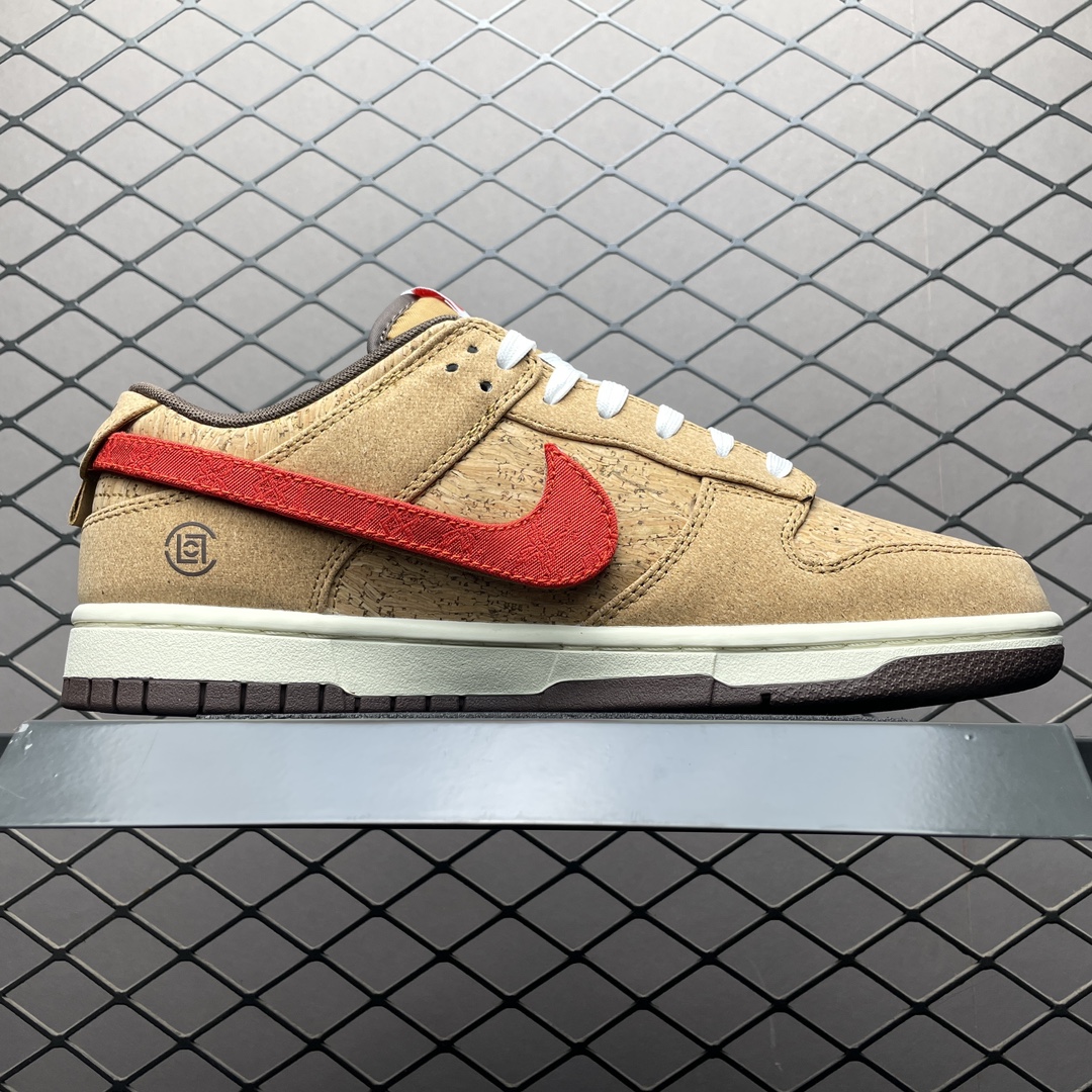 Replica Nike Dunk SB Shoe CLOT x Nike Dunk Low Cork FN0317-121 Size 36-47.5