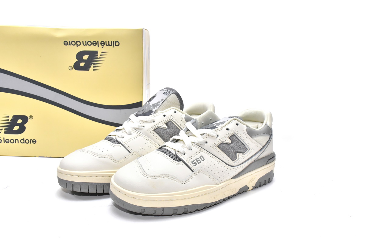 Replica New Balance Shoe BB550ALE Aim Leon Dore x New Balance 550 Silver