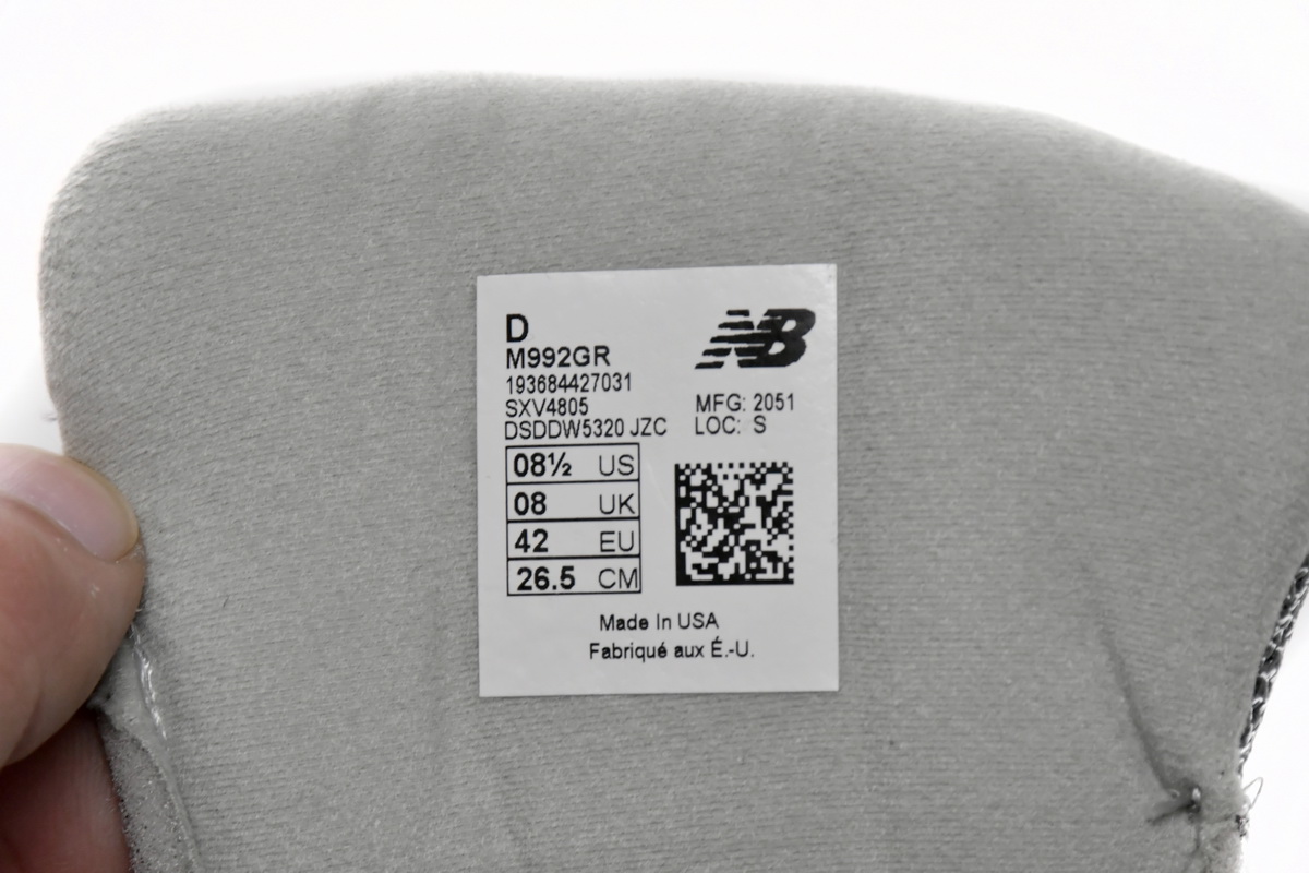 Replica New Balance Shoe M992GR New Balance 992 Grey