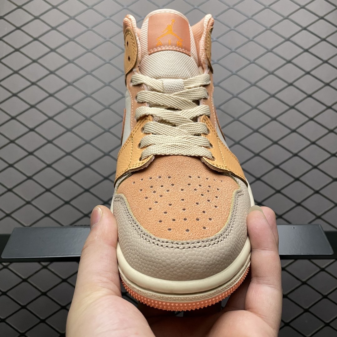 Replica Air Jordan Shoe Air Jordan 1 Mid Apricot Orange DH4270-800 36-40