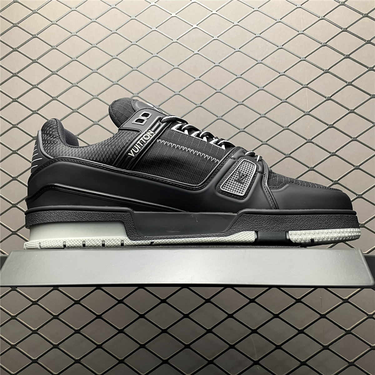 Replica LV Shoe  Louis Vuitton LV Trainer All Black