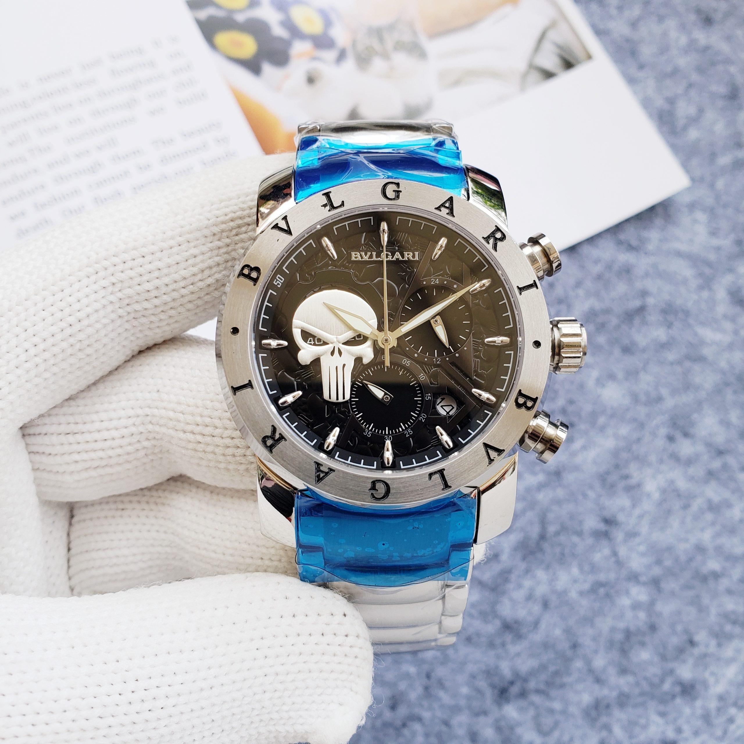 Replica BVLGARI 904l Stainless Steel Quartz Watch 45MM