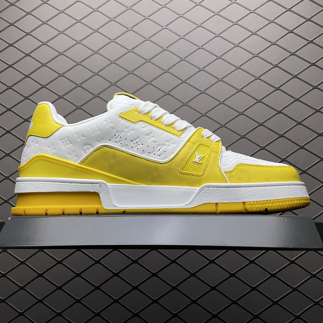 Replica Louis Vuitton Shoe Louis Vuitton LV Trainer Size 38-45 Yellow White