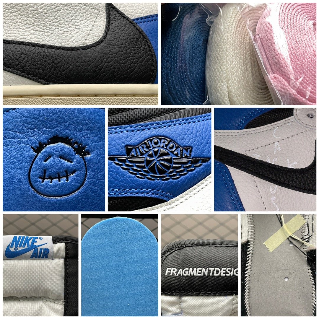 Replica Travis Scott Shoe Fragment x Travis Scott x Air Jordan 1Military Blue TSDH322