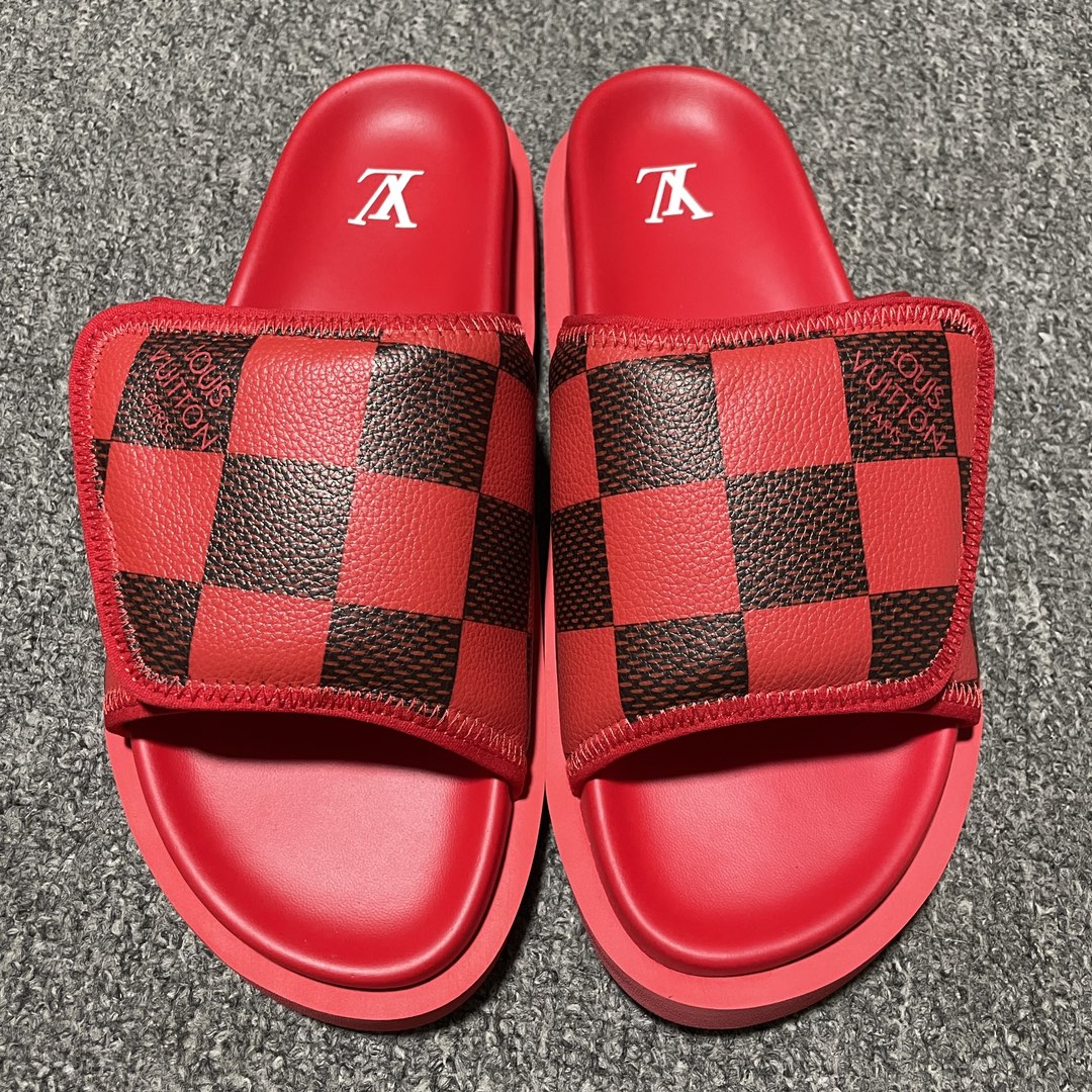 Replica Louis Vuitton Shoe Louis Vuitton Oasis Miami Damier Size 38-46 Red