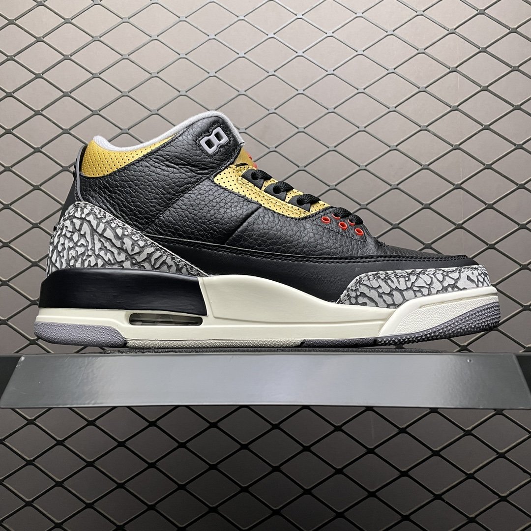 Replica Air Jordan Shoe Air Jordan 3Black Gold CK9246-067  Size 40.5-47.5
