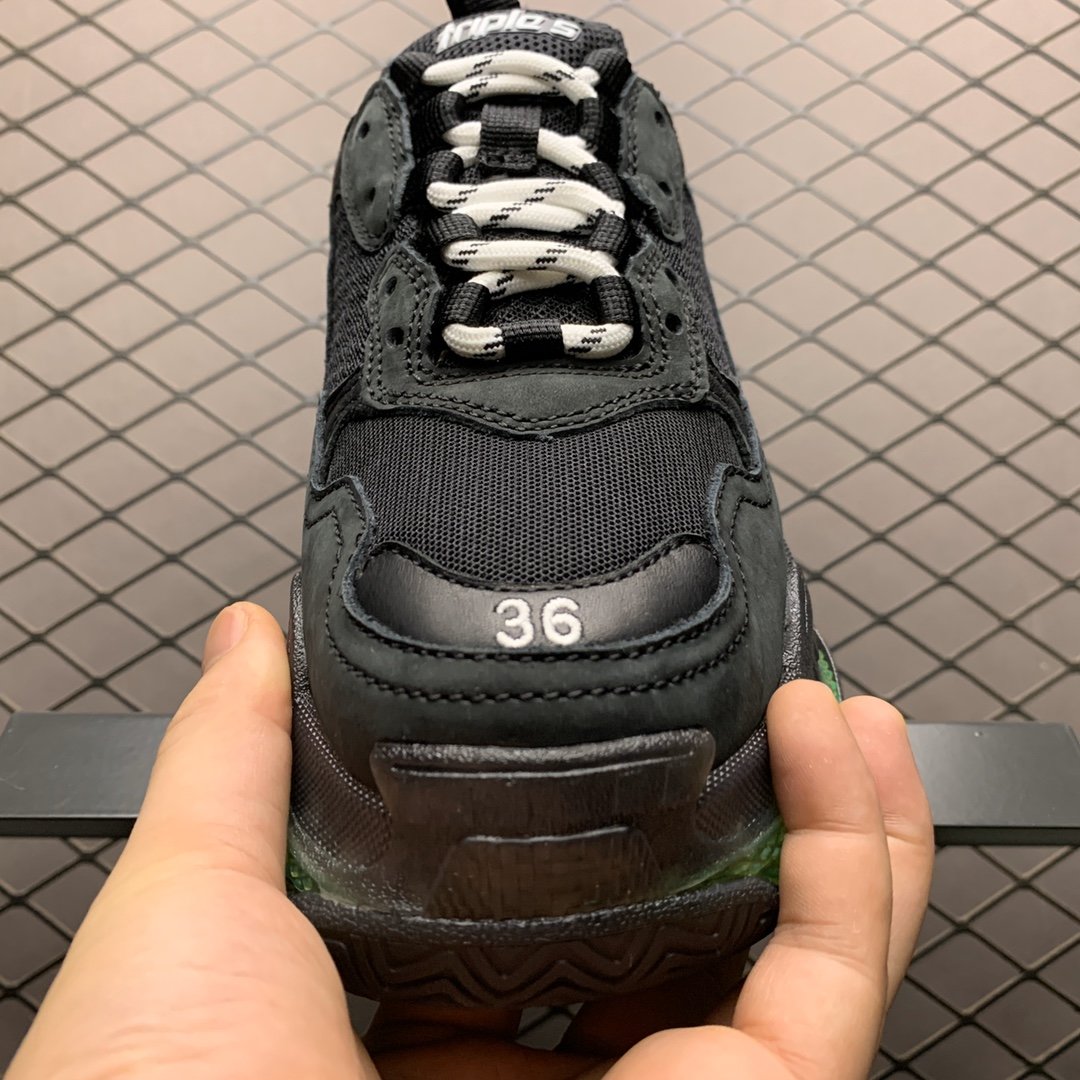 Replica Balenciaga Shoe Balenciaga Triple S 3.0 Black Green 35-46