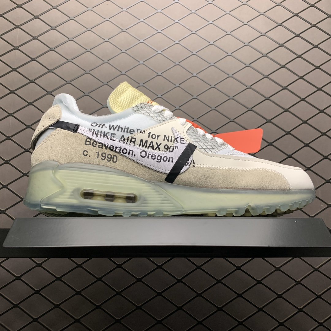 Replica OFF White Shoe OFF-White x Nike Air Max 90 OW AA7293-100 Size 36-46