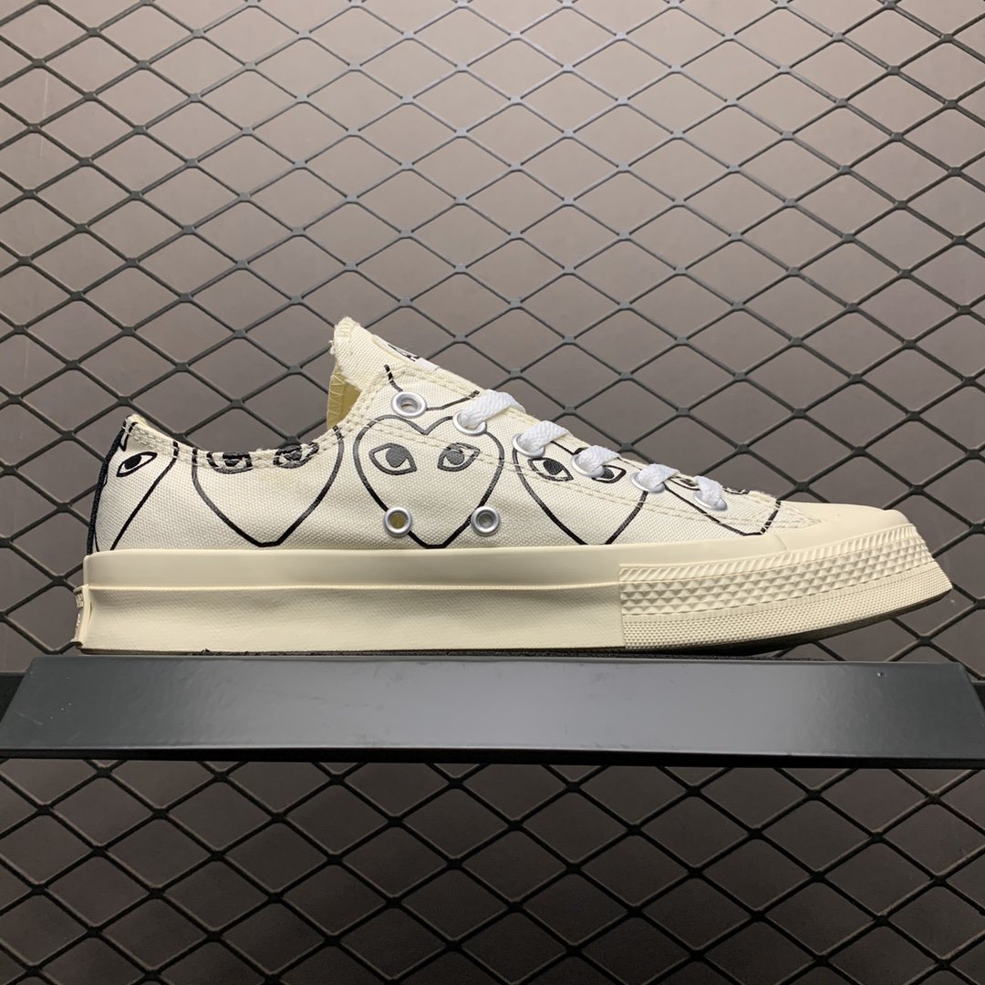 Replica Converse Shoe CDG x Converse LOW CDG PLAY WHITE 35-44