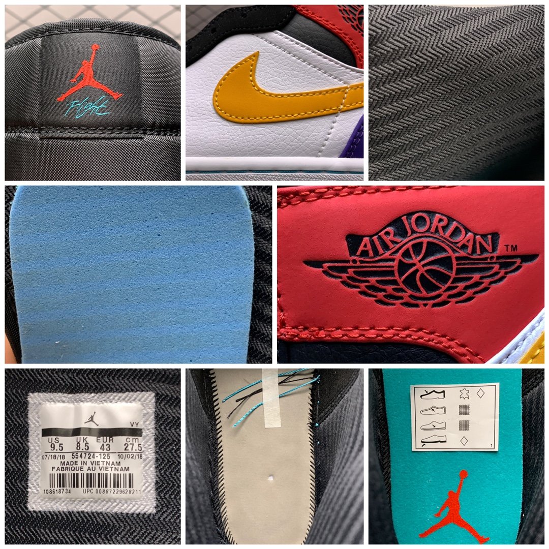 Replica Air Jordan Shoe Air Jordan 1 Mid AJ1 554724-125 40-46