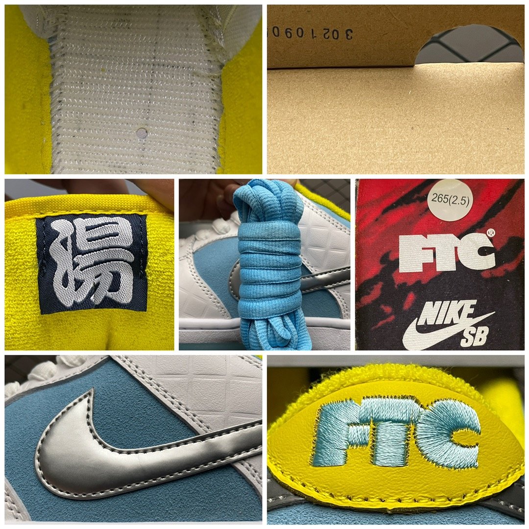 Replica Nike Dunk SB Shoe FTC x Nike SB Dunk Low Lagoon Pulse DH7687-400 36-47.5