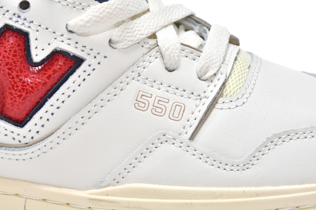 Replica New Balance Shoe BB550A3 Aim Leon Dore x New Balance 550 White Red Navy