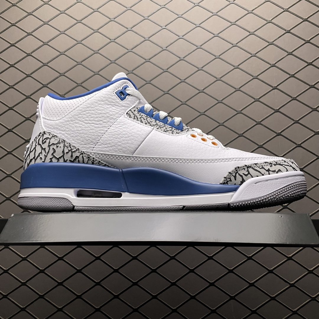 Replica Air Jordan Shoe Air Jordan 3White and True BlueCT8532-148 Size 40-47.5