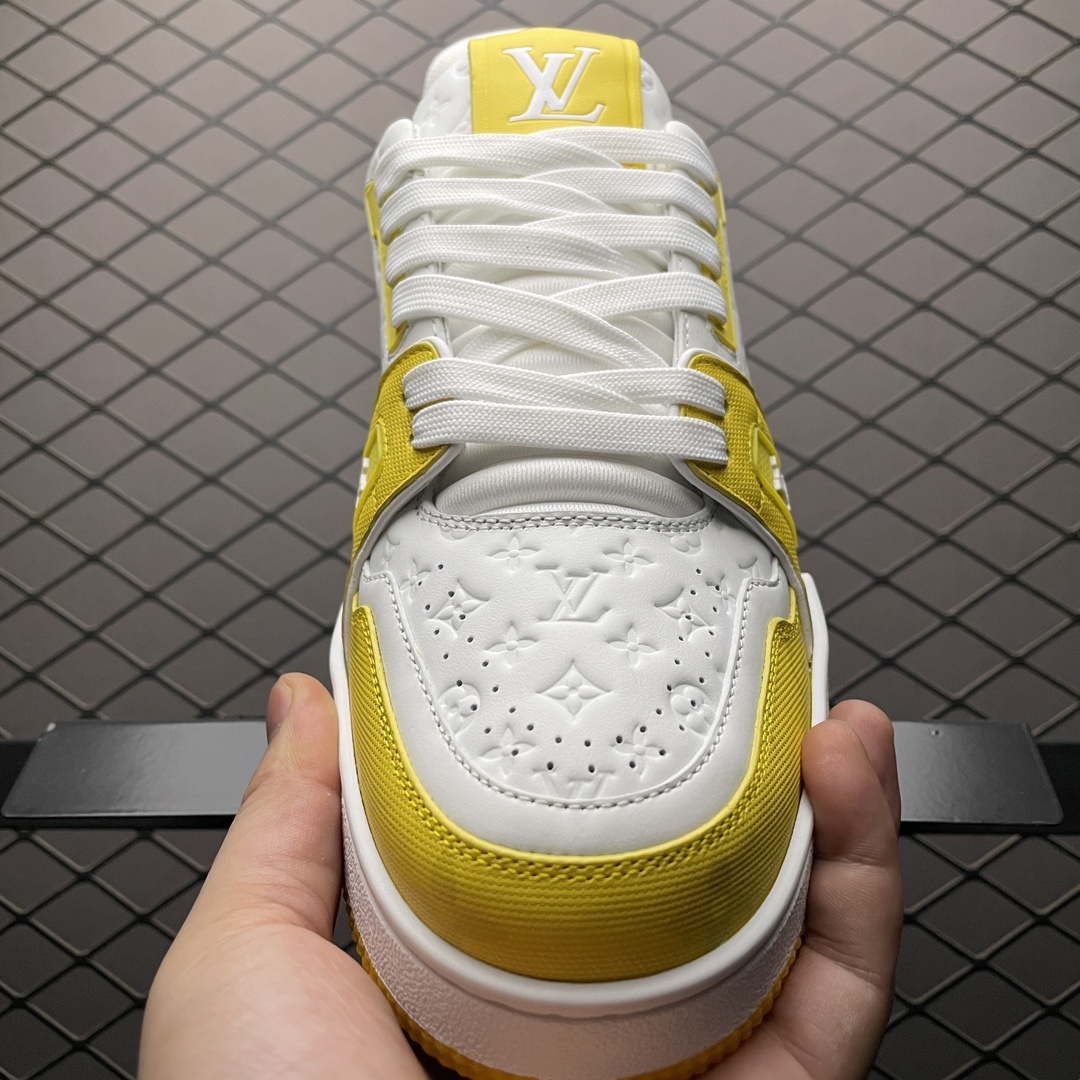 Replica Louis Vuitton Shoe Louis Vuitton LV Trainer Size 38-45 Yellow White