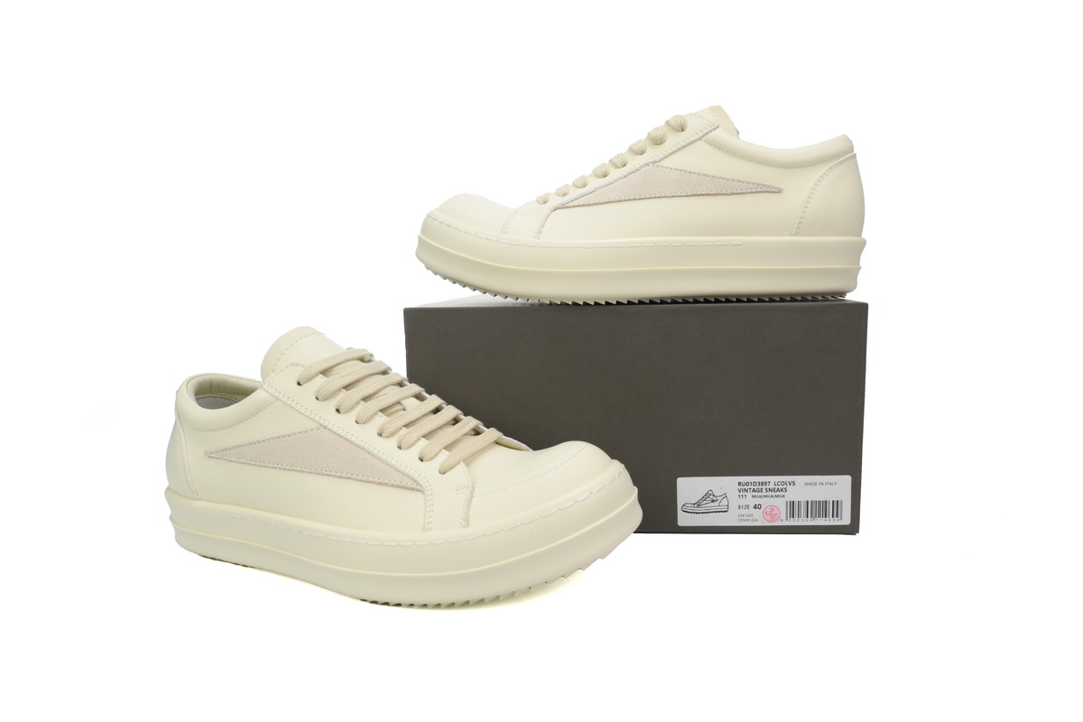 Replica Rick Owens Shoe Rick Owens Wmns Lido Vintage Low ‘Milk’