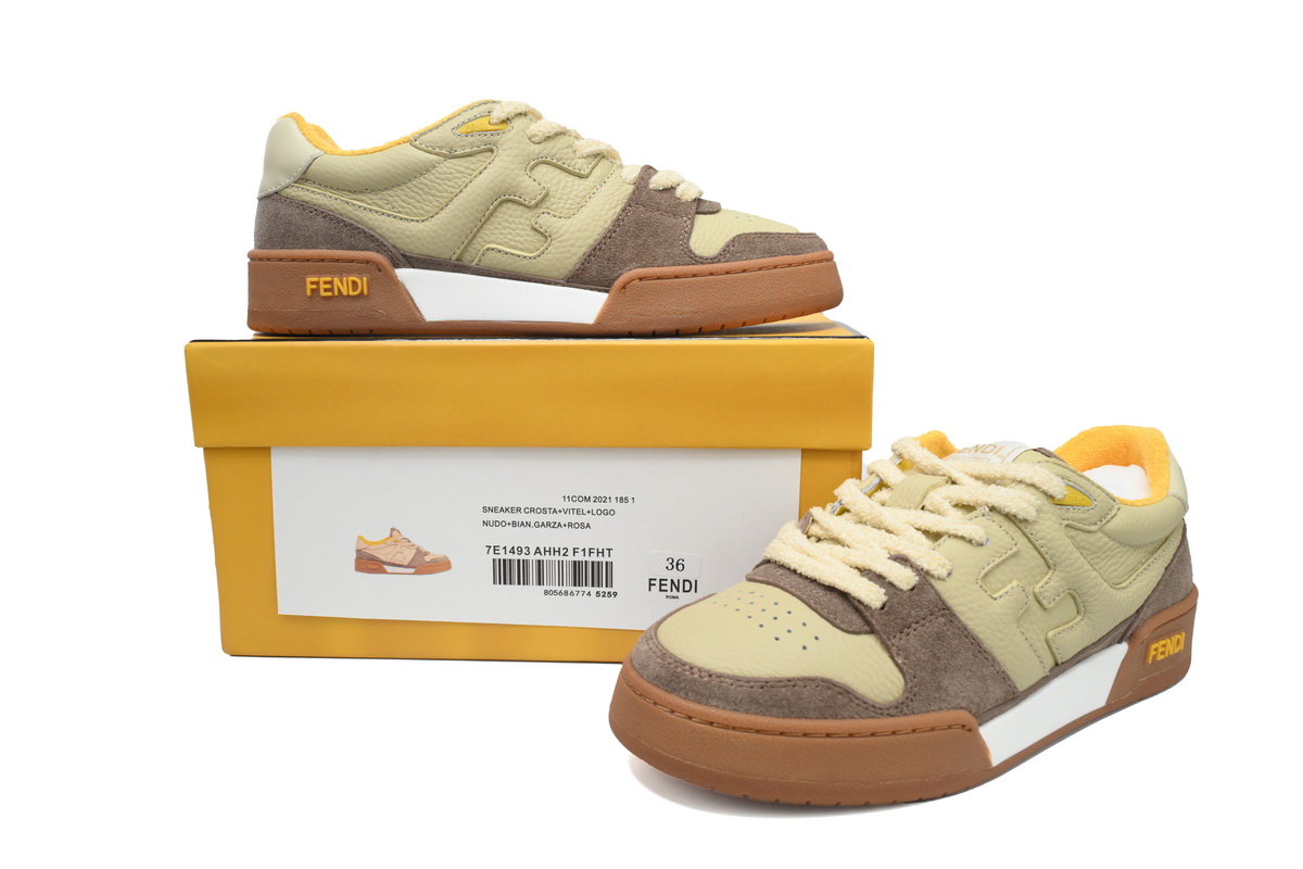 Replica Fendi Shoe Fendi Match Grey Yellow