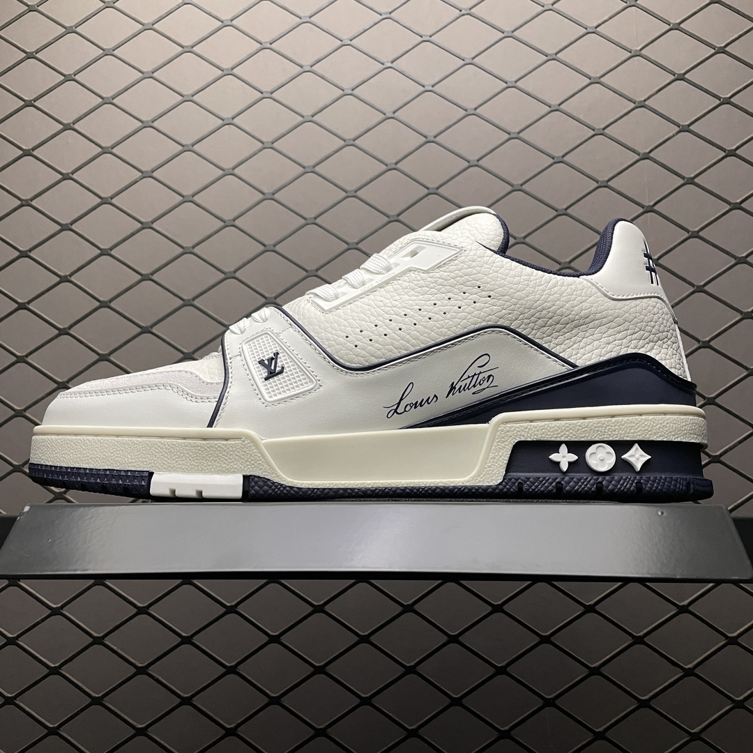 Replica Louis Vuitton Shoe Louis Vuitton LV Trainer Size 38-45 White Navy