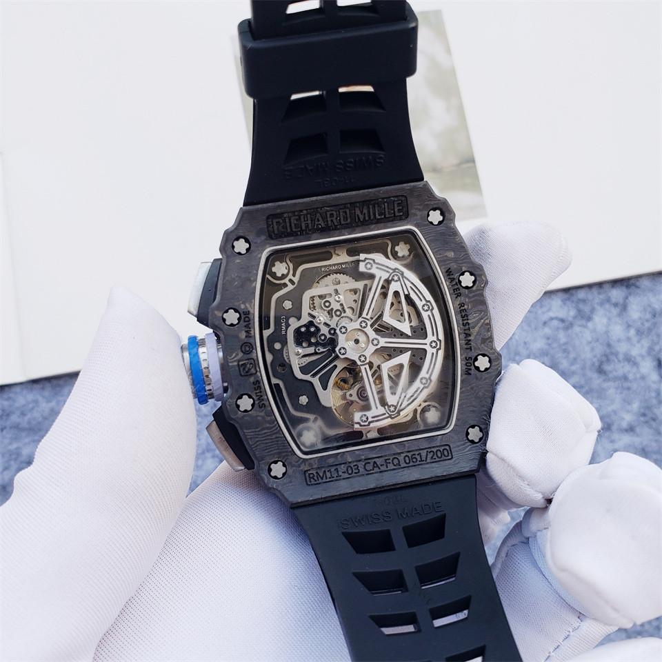 Replica Richard Mille Carbon Fiber Automatic Machine Watch 44MM