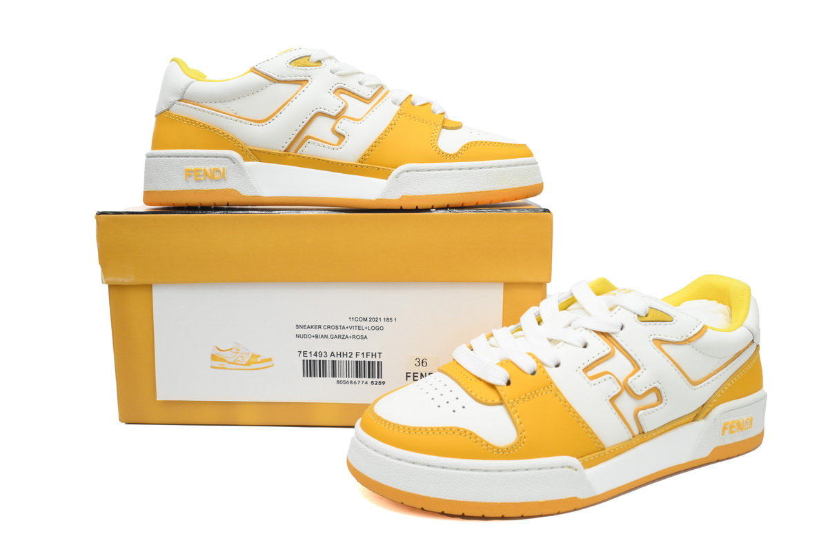 Replica Fendi Shoe Fendi Match White Yellow