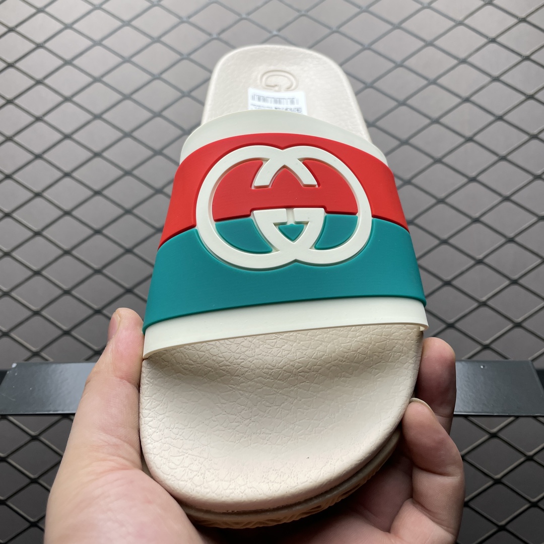 Replica GUCCI Shoe Gucci Slippers Beige Red Blue Size 35-45