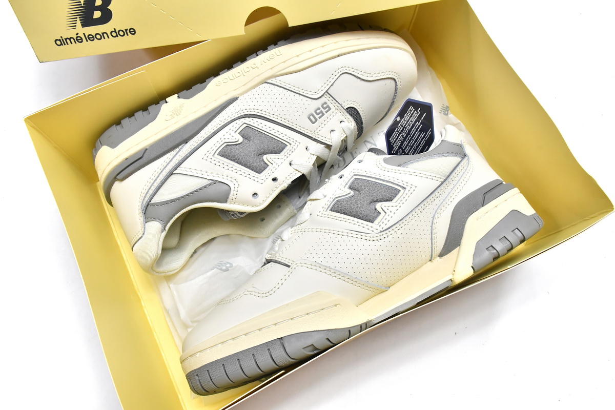 Replica New Balance Shoe BB550ALE Aim Leon Dore x New Balance 550 Silver
