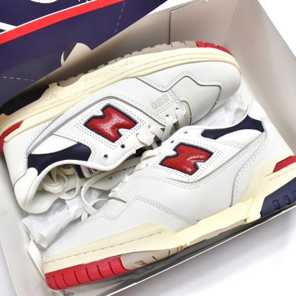 Replica New Balance Shoe BB550A3 Aim Leon Dore x New Balance 550 White Red Navy
