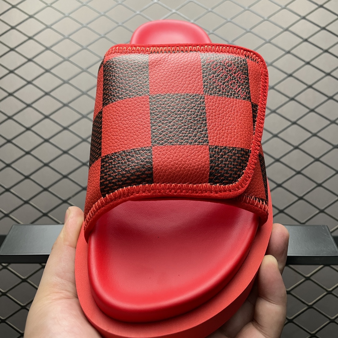 Replica Louis Vuitton Shoe Louis Vuitton Oasis Miami Damier Size 38-46 Red