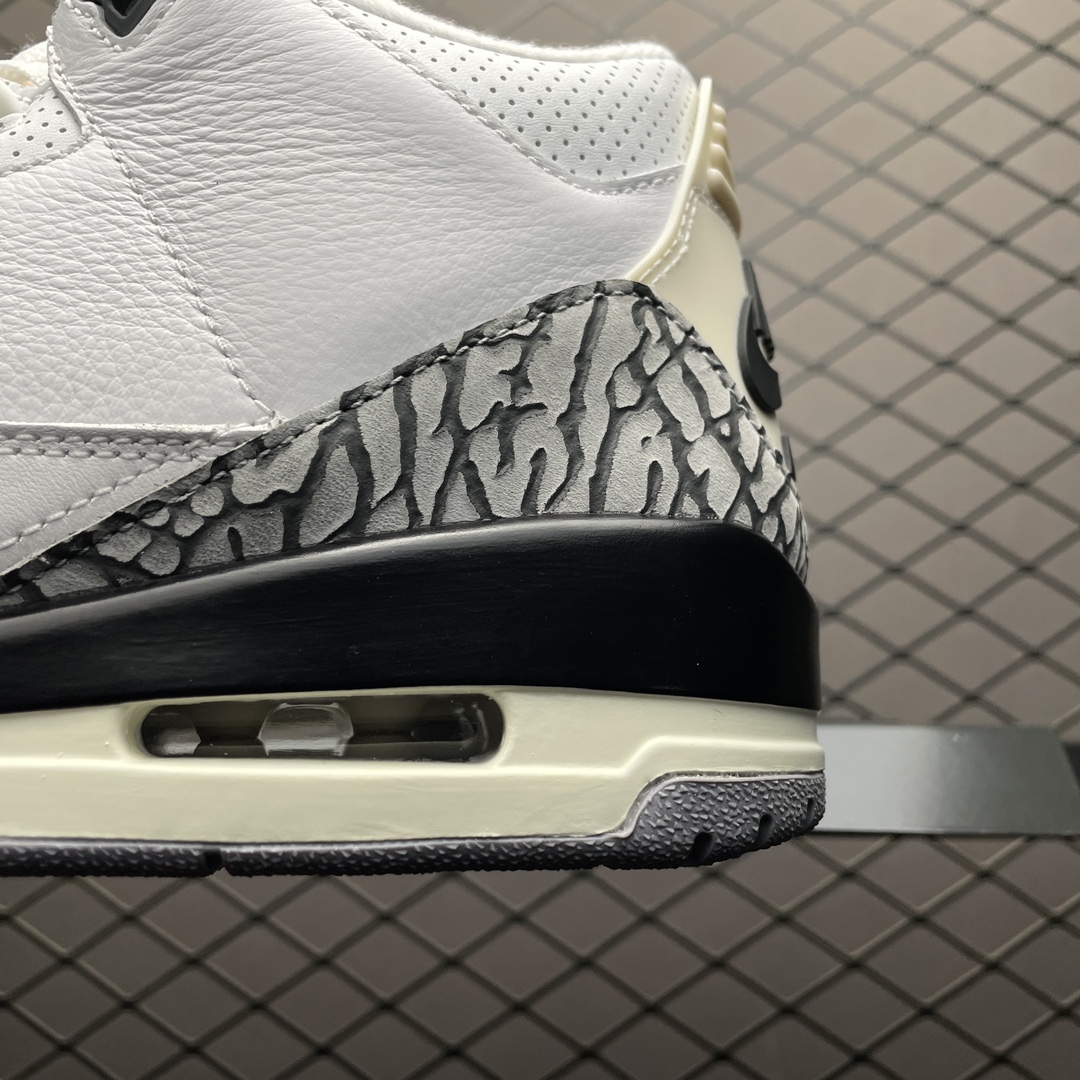 Replica Air Jordan Shoe Air Jordan 3White Cement ReimaginedAJ3 DN3707-100 size 40-47.5