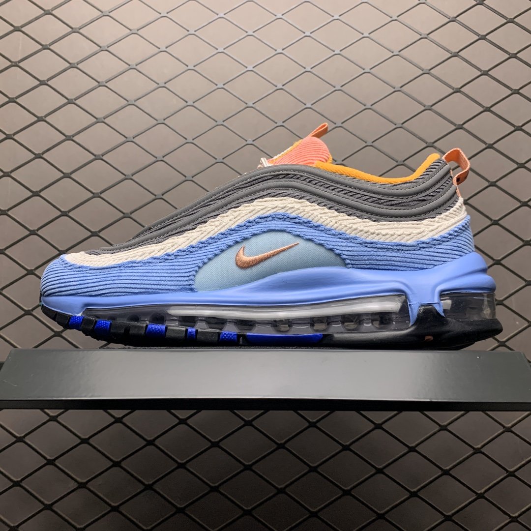 Replica Nike Air Max Shoe Nike Air Max 97 Blue Corduroy 3M CQ7512-462 36-45
