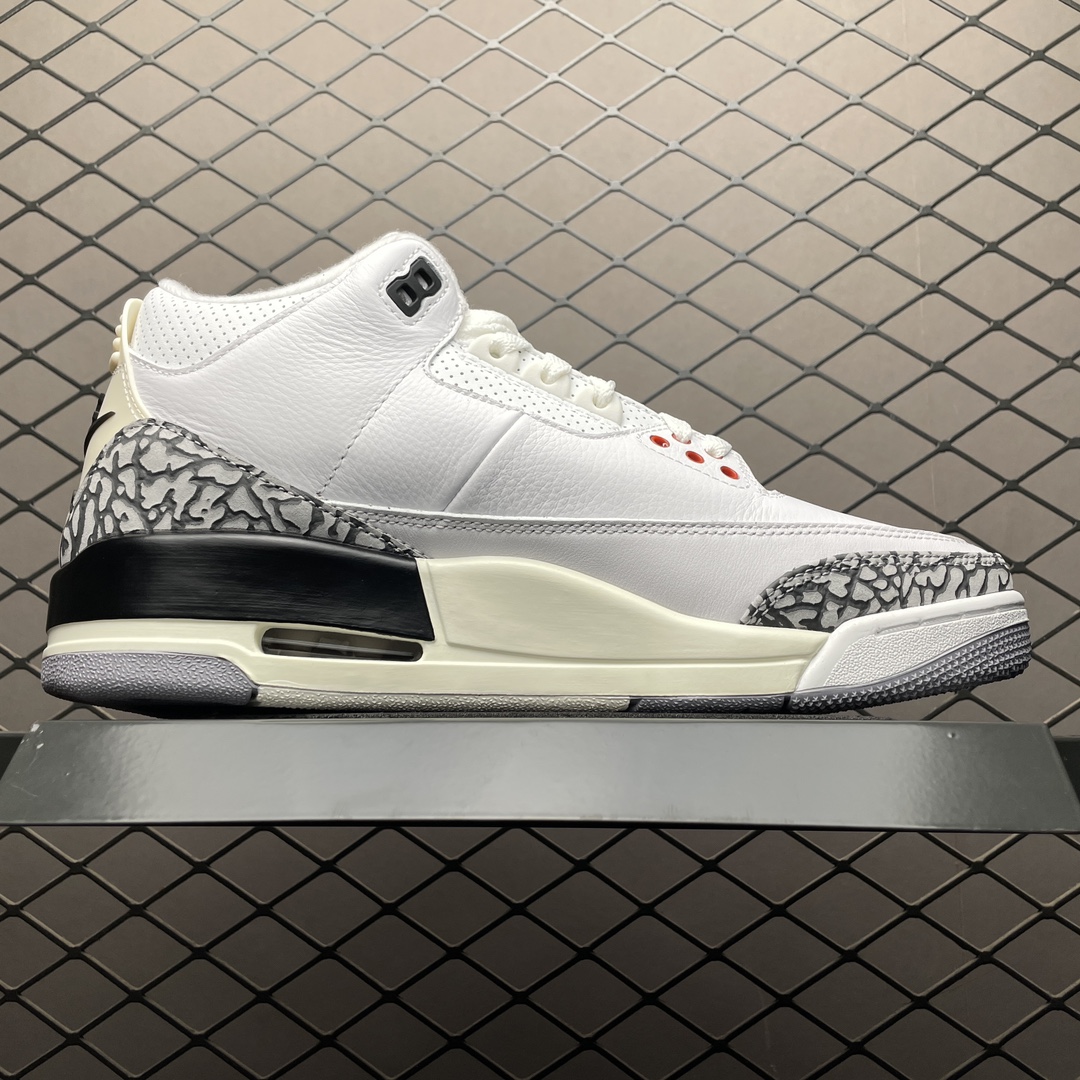 Replica Air Jordan Shoe Air Jordan 3White Cement ReimaginedAJ3 DN3707-100 size 40-47.5
