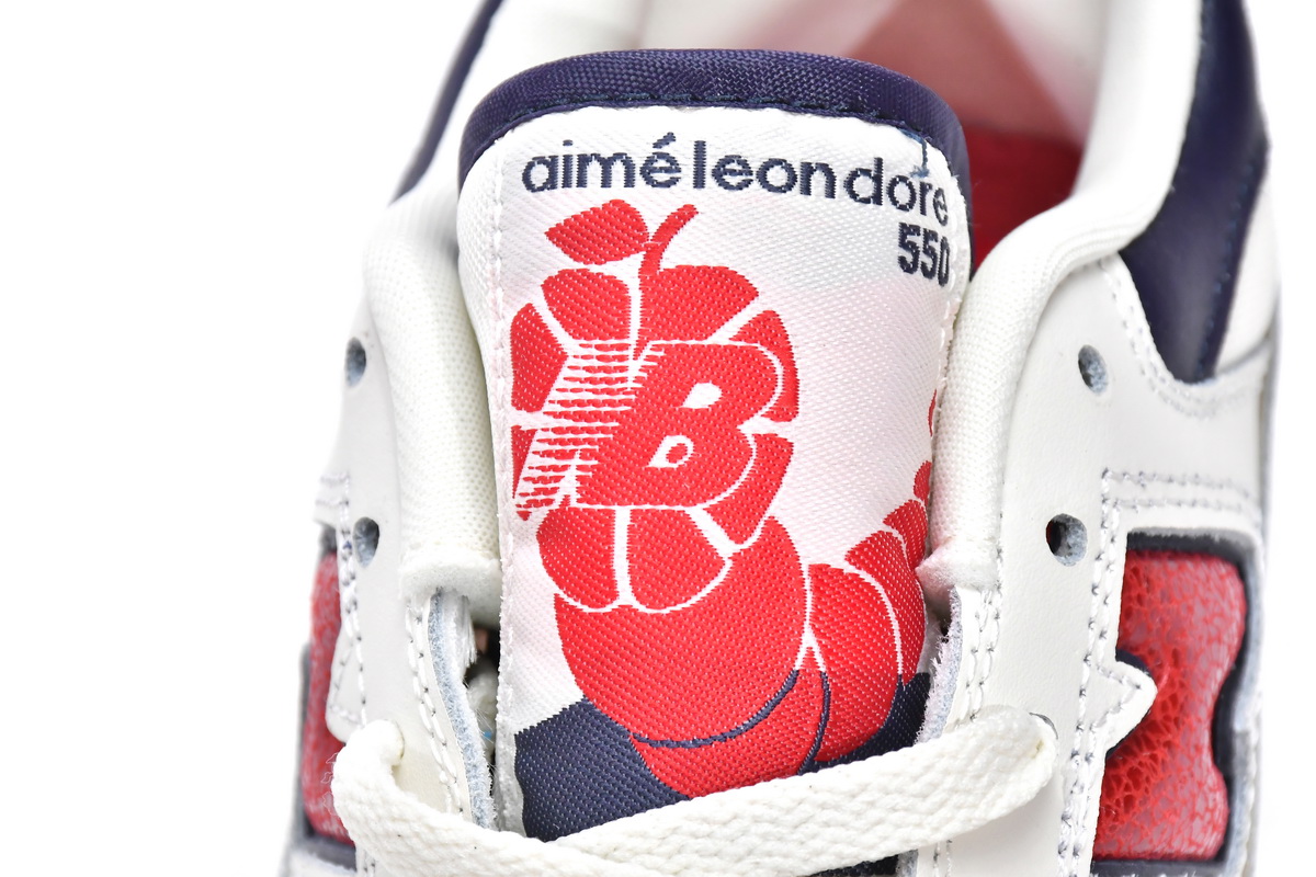 Replica New Balance Shoe BB550A3 Aim Leon Dore x New Balance 550 White Red Navy
