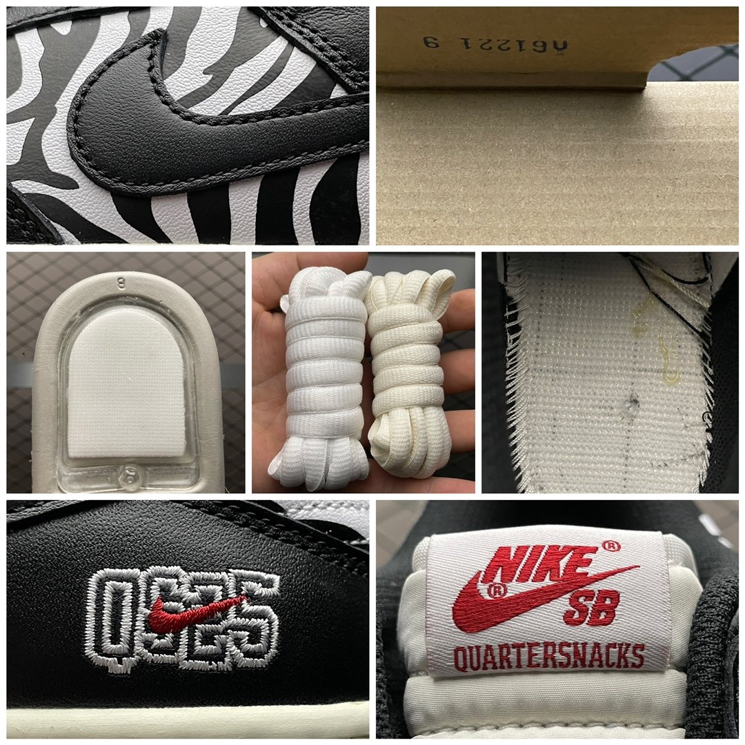 Replica Nike Dunk SB Shoe Quartersnacks x Nike Dunk Low ZeberDM3510-001 Size 36-46