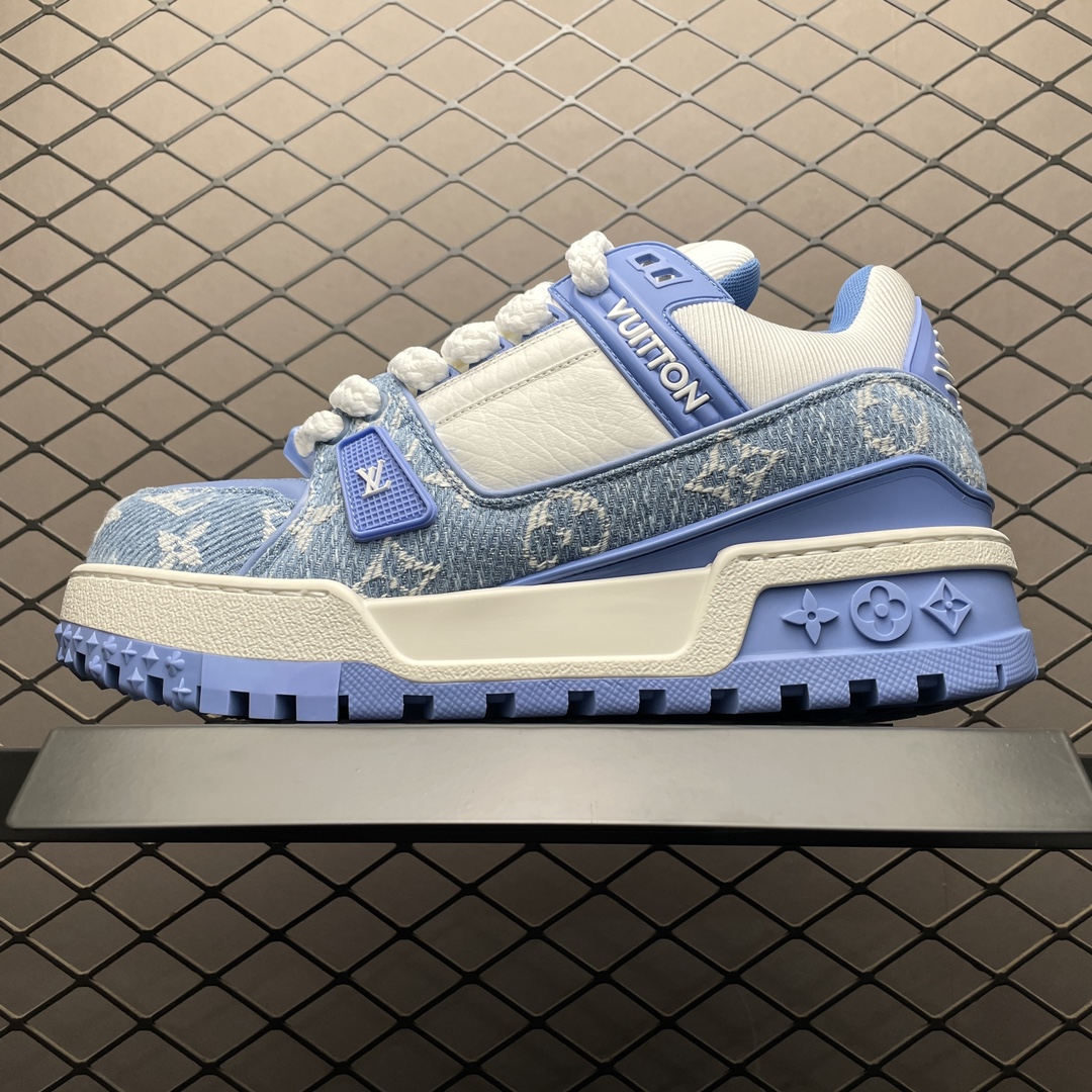 Replica Louis Vuitton Shoe Louis Vuitton LV Trainer Maxi  Size 35-46 blue