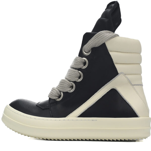 Replica Rick Owens Shoe Rick Owens GeoBasket Oversized Eylet Black White