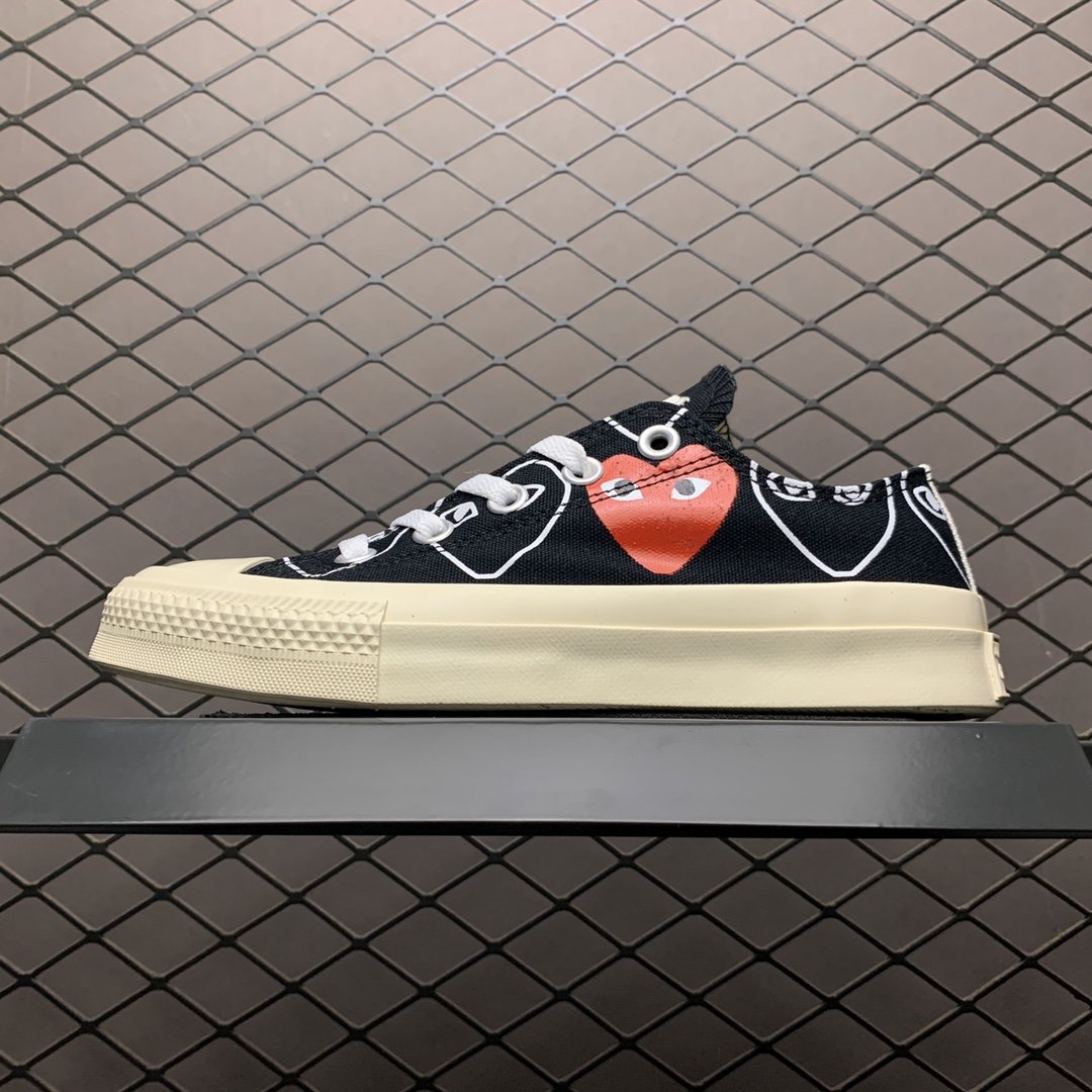 Replica Converse Shoe CDG x Converse CDG PLAY LOW BLACK 35-44