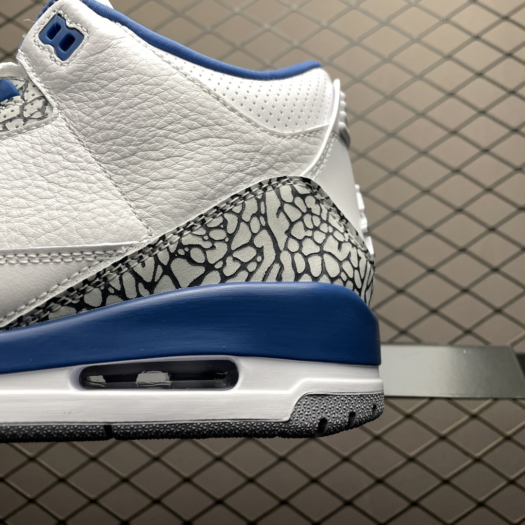 Replica Air Jordan Shoe Air Jordan 3 Retro White and True Blue CT8532-148 Size 40-47.5