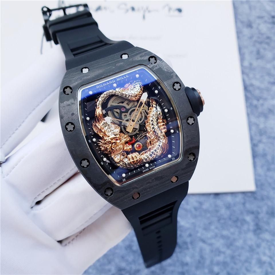 Replica Richard Mille Carbon Fiber Automatic Machine Watch 42MM