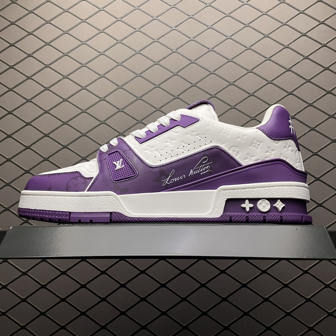 Replica Louis Vuitton Shoe Louis Vuitton LV Trainer SIZE 38-46 Purple