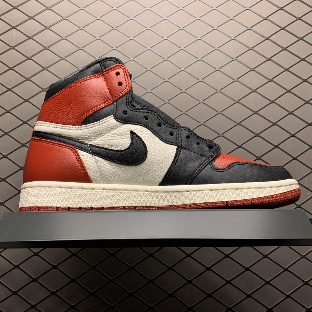 Replica Air Jordan Shoe Air Jordan 1 High Black Toe AJ1 555088-610 40-47.5