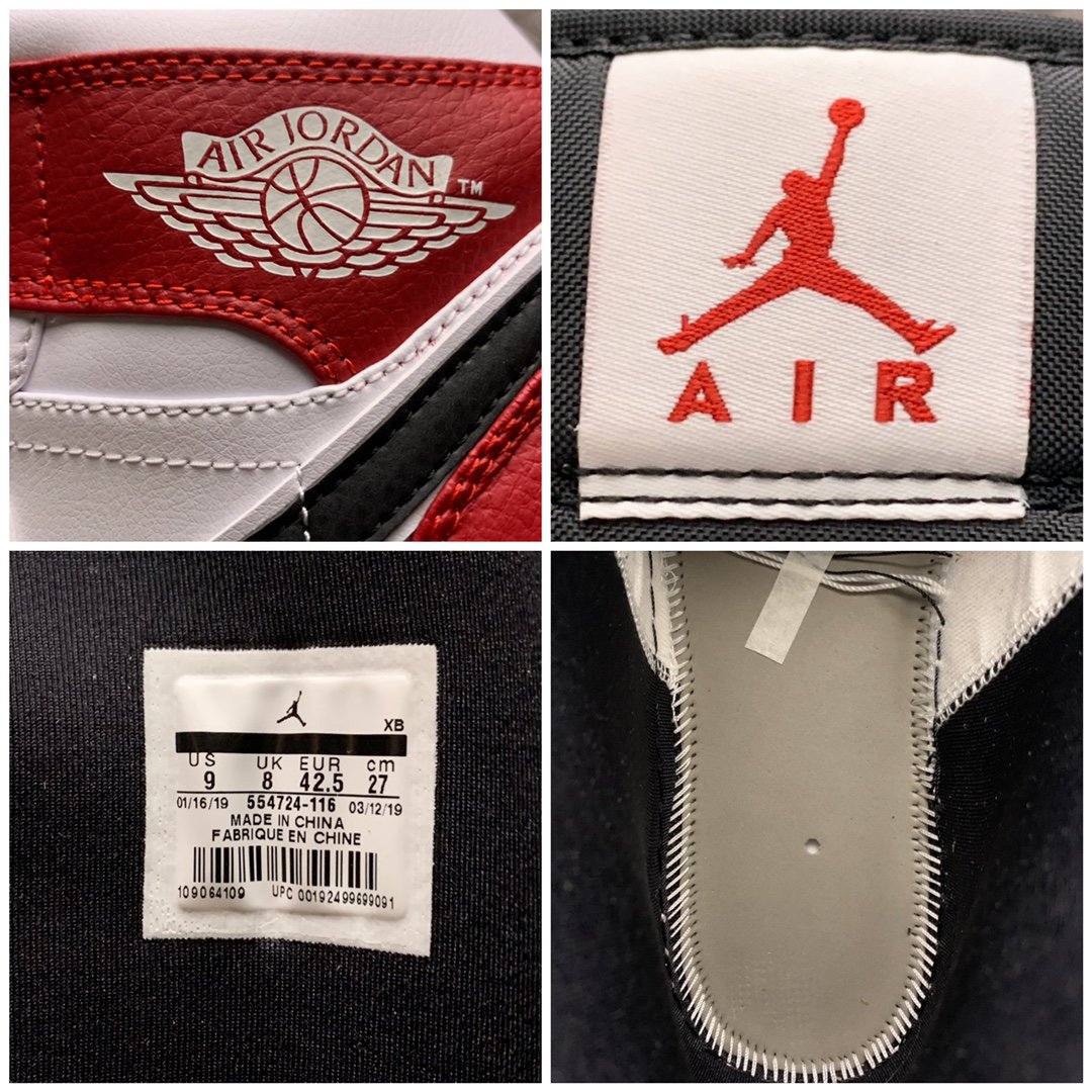 Replica Air Jordan Shoe Air Jordan 1 Mid 554724-116 MEN 554725-116 WOMEN 36-46 Size W5.5-M12